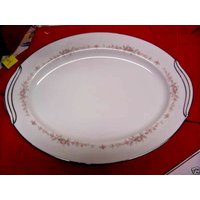Noritake Rosepoint 6206 Oval Servieren Teller 14" Lgth Rose Punkt von Haventhisandthat