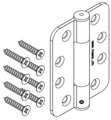 Scharnier HAWACenterfold/Variofold 80/H, m. Schwerlastlagern, Edelstahl ; 1 Stück von HAWA