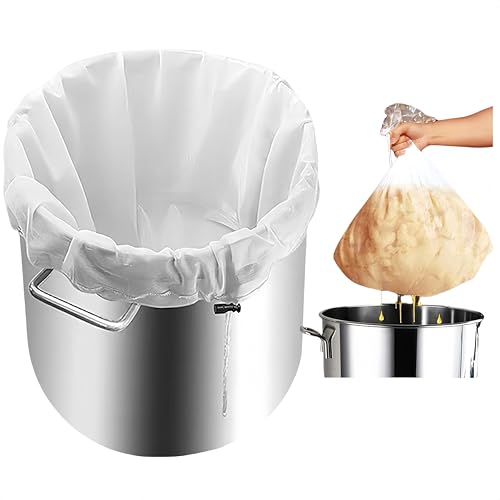 Wiederverwendbare Filterbeutel aus feinem Netz, 30 cm x 45 cm – weiße Filterbeutel für Hausbrauen, Weinpressen, Aufguss mit Kordelzug – verschiedene Größen erhältlich von Hawfund