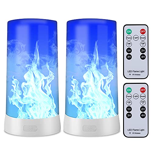LED-Flammeneffekt-Licht,USB Wiederaufladba Flammenlose Kerzen, Blaues Kaminlicht mit Timer und Fernbedienung, Flammenlampe für den Außenbereich chlafzimmer Bar Party Heimdekoration LED-Flammeneffekt-Licht,USB Wiederaufladba Flammenlose Kerzen, Blaues Kaminlicht mit Timer und Fernbedienung, Flammenlampe für den Außenbereich chlafzimmer Bar Party Heimdekoration von Hawofly