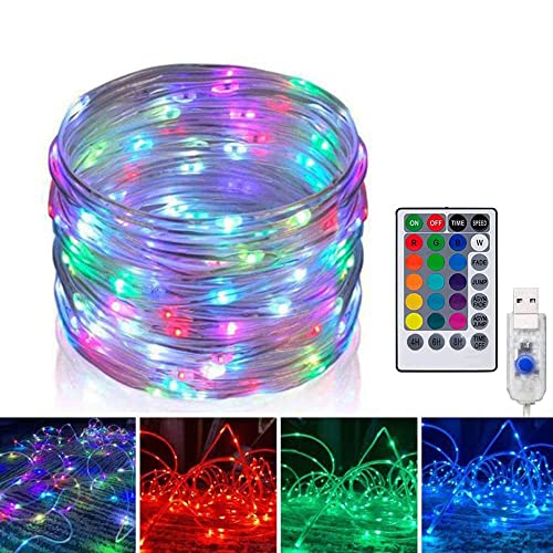 ledschlauch außenbereich,10M 100 LED Bunt LED Lichtschlauch Außen, USB LED Lichterkette RGB Lichterschlauch Wasserfest mit Fernbedienung für Innen Outdoor Party Hochzeit Halloween Deko von Hawofly