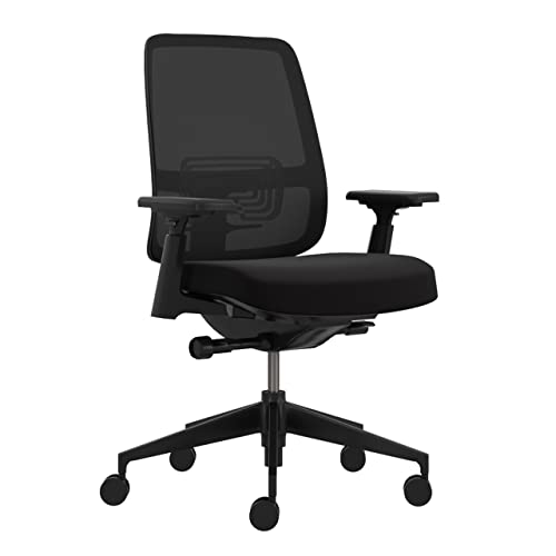 Haworth Bürostuhl Ergonomisch Lively – höhenverstellbarer Schreibtischstuhl für hohen Sitzkomfort – ergonomischer Bürostuhl für Homeoffice oder Büro – schwarz von Haworth