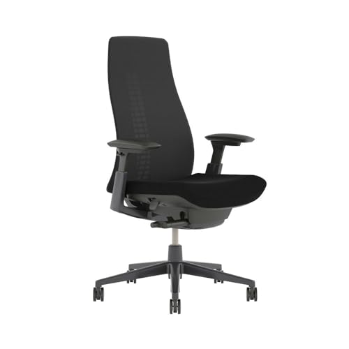 Haworth Bürostuhl Fern – komfortabler Schreibtischstuhl in ausgezeichnetem, nachhaltigem Design – ergonomischer Bürostuhl mit mehrdimensionaler Rückenunterstützung – schwarz von Haworth