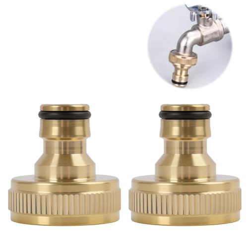 2 Stück 1 Zoll Außengewinde Messing-Schnellkupplung, Wasserhahn Schlauchanschluss Adapter, Gartenschlauch Adapter Wasserhahn, Schlauchverbinder Messing Für Garten, Haushalt, Landwirtschaft von Hawpasy