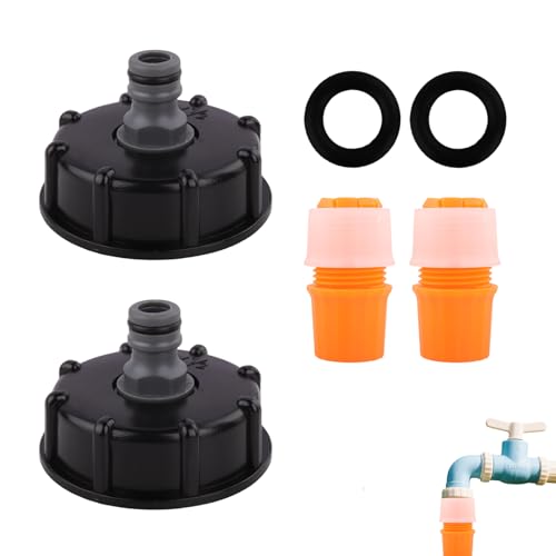 2 Stück IBC Adapter 1/2 Zoll mit S60x6 Grobgewinde, IBC Tankdeckel Adapter, IBC Anschluss Set inkl. Dichtung & Schlauchanschluss, langlebiges IBC Zubehör für Regentonnen, Garten, Industrie & Landwirts 2 Stück IBC Adapter 1/2 Zoll mit S60x6 Grobgewinde, IBC Tankdeckel Adapter, IBC Anschluss Set inkl. Dichtung & Schlauchanschluss, langlebiges IBC Zubehör für Regentonnen, Garten, Industrie & Landwirts von Hawpasy
