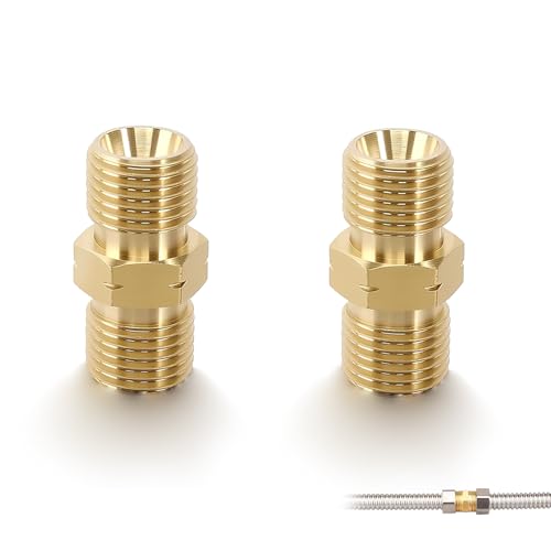 2 Stück Messing Gasschlauch Verbinder Doppelnippel 1/4'' Links Außengewinde, Hochwertige Kupplung für Propan, Acetylen & Gasschläuche, Korrosionsbeständig, langlebig, einfache Montage, Gewinde links 2 Stück Messing Gasschlauch Verbinder Doppelnippel 1/4'' Links Außengewinde, Hochwertige Kupplung für Propan, Acetylen & Gasschläuche, Korrosionsbeständig, langlebig, einfache Montage, Gewinde links von Hawpasy