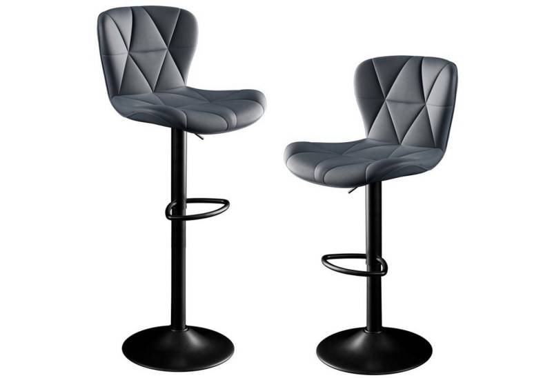 HawthyHome Barhocker Barstuhl, Höhenverstellbar mit Rückenlehne, 360° Drehbar (2 St., 2er Set) von HawthyHome