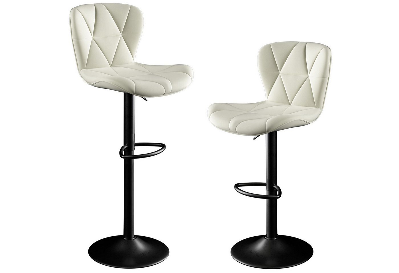 HawthyHome Barhocker Barstuhl, Höhenverstellbar mit Rückenlehne, 360° Drehbar (2 St., 2er Set) von HawthyHome