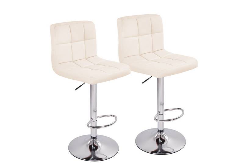 HawthyHome Barhocker Bistrohocker aus Kunstleder mit Rückenlehne und Fußstütze (2 St), Beige von HawthyHome