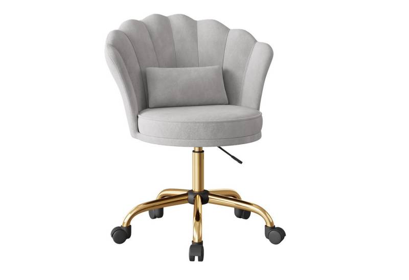 HawthyHome Bürostuhl Schreibtischstuhl mit Blütenrückenlehne, drehbar und höhenverstellbar (1 St), Samtbezug mit Kopfkissen, ergonomischer Stuhl von HawthyHome