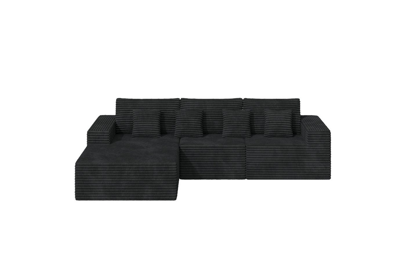 HawthyHome Ecksofa mit Schlaffunktion, Liegesessel, 3 Rückenlehnen & 4 Kissen, Modulares Ecksofa L-Form Cordstoff, frei kombinierbar HawthyHome Ecksofa mit Schlaffunktion, Liegesessel, 3 Rückenlehnen & 4 Kissen, Modulares Ecksofa L-Form Cordstoff, frei kombinierbar von HawthyHome