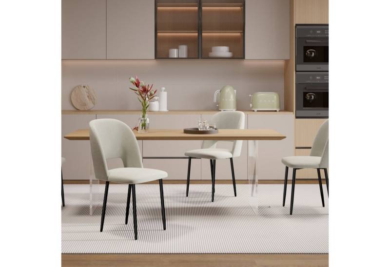 HawthyHome Esszimmerstuhl 2er Set Küchenstuhl Polsterstuhl Wohnzimmerstuhl mit Metallfuß (2 St) von HawthyHome