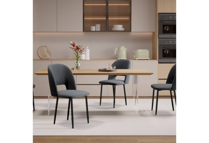 HawthyHome Esszimmerstuhl 2er Set Küchenstuhl Polsterstuhl Wohnzimmerstuhl mit Metallfuß (2 St) von HawthyHome