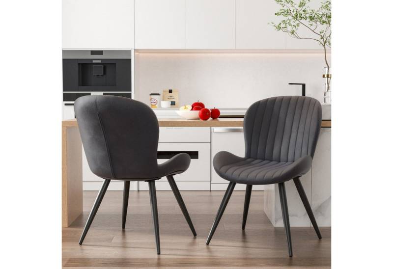 HawthyHome Esszimmerstuhl 2er Set Polsterstuhl mit Armlehnen & Metallbeinen (2 St), Wasserdicht & Ergonomisch für Küche Esszimmer Wohnzimmer von HawthyHome