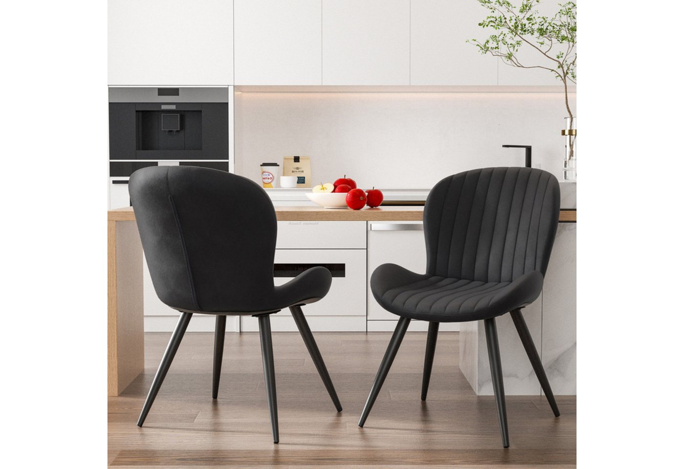 HawthyHome Esszimmerstuhl 2er Set Polsterstuhl mit Armlehnen & Metallbeinen (2 St), Wasserdicht & Ergonomisch für Küche Esszimmer Wohnzimmer von HawthyHome