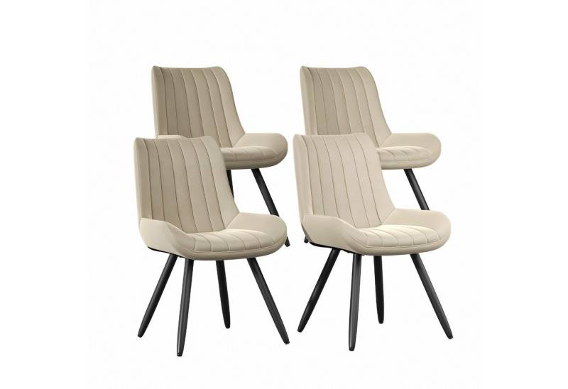 HawthyHome Esszimmerstuhl 4er Set bequeme Polsterstühle Küchenstuhl (4 St), mit Rückenlehne Metallbeine von HawthyHome