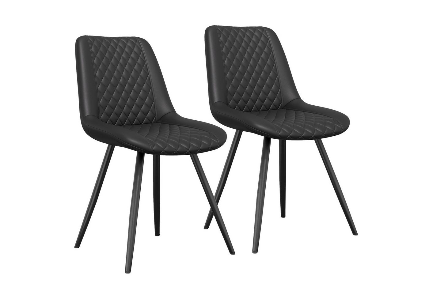 HawthyHome Esszimmerstuhl Set of 2 Kunstleder Polsterstuhl mit Rückenlehne von HawthyHome