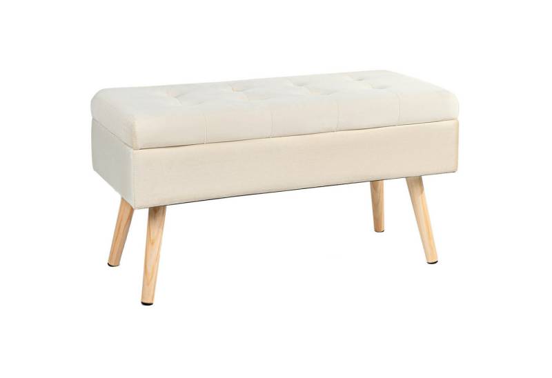 HawthyHome Sitzbank mit Stauraum gepolsterte aus Samt mit Holzbeinen 80×35×40 cm von HawthyHome