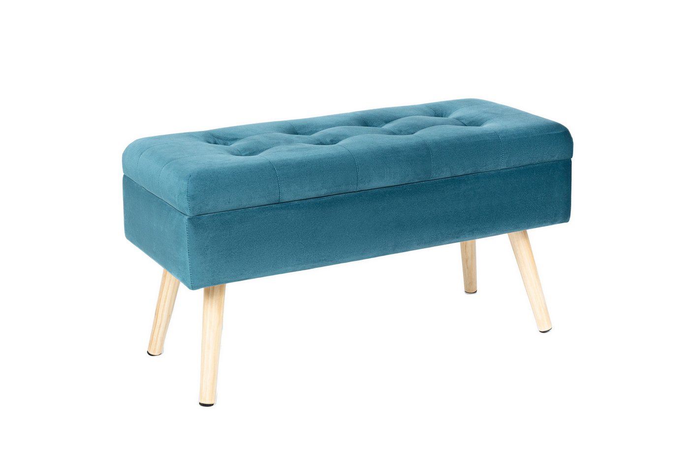 HawthyHome Sitzbank mit Stauraum gepolsterte aus Samt mit Holzbeinen 80×35×40 cm von HawthyHome