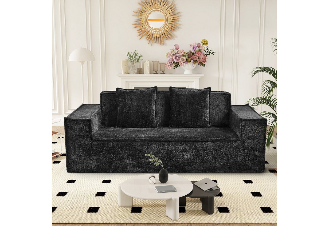 HawthyHome Sofa 2-3 Sitzer Cloud Sofa aus Chenille-Stoff, Polstersofa, Doppelsofa, 1 Teile, Modernes Bodensofa mit Schlaffunktion HawthyHome Sofa 2-3 Sitzer Cloud Sofa aus Chenille-Stoff, Polstersofa, Doppelsofa, 1 Teile, Modernes Bodensofa mit Schlaffunktion von HawthyHome