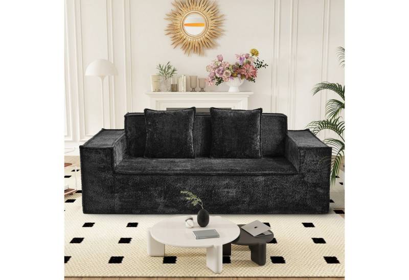 HawthyHome Sofa 2-3 Sitzer Cloud Sofa aus Chenille-Stoff, Polstersofa, Doppelsofa, 1 Teile, Modernes Bodensofa mit Schlaffunktion von HawthyHome