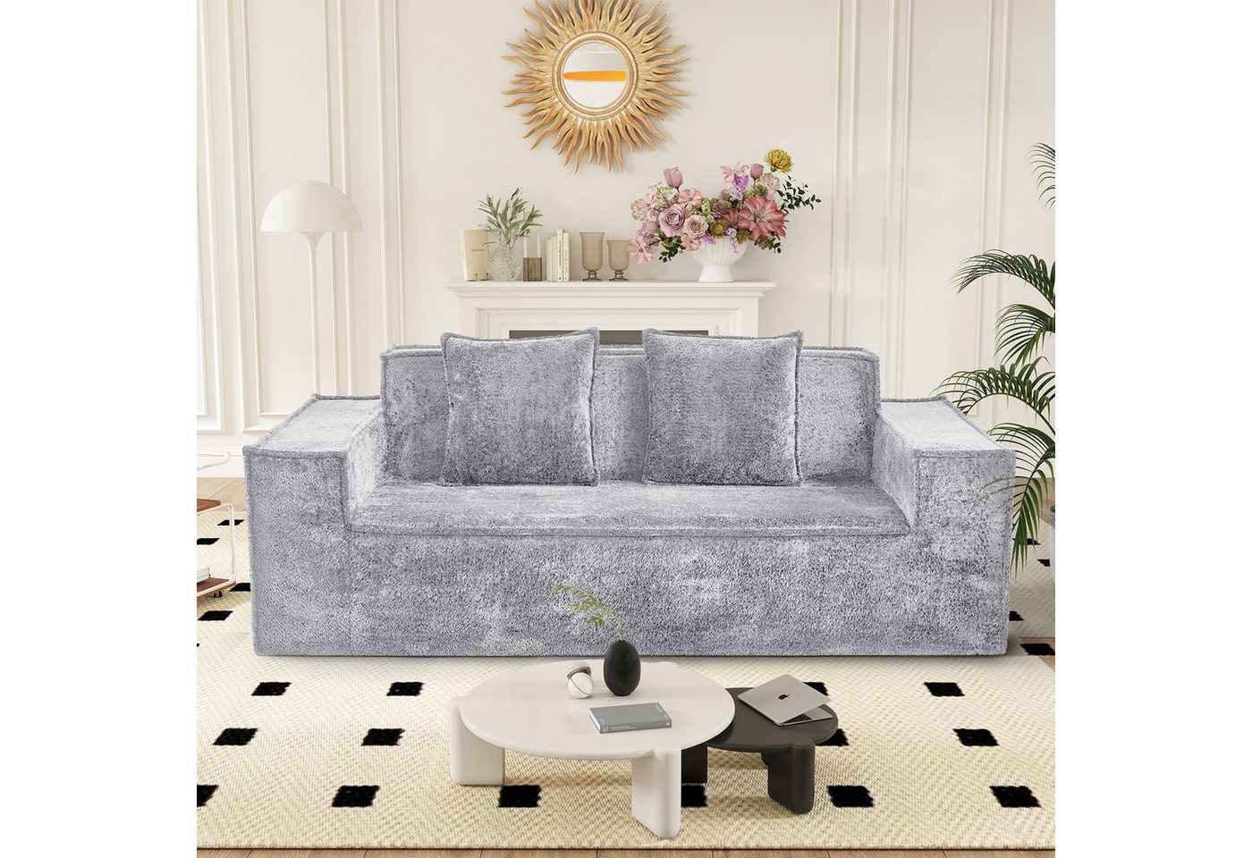 HawthyHome Sofa 2-3 Sitzer Cloud Sofa aus Chenille-Stoff, Polstersofa, Doppelsofa, 1 Teile, Modernes Bodensofa mit Schlaffunktion HawthyHome Sofa 2-3 Sitzer Cloud Sofa aus Chenille-Stoff, Polstersofa, Doppelsofa, 1 Teile, Modernes Bodensofa mit Schlaffunktion von HawthyHome