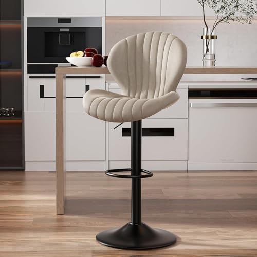 Hawthyhome Barhocker 1er Set |Barhocker Höhenverstellbar mit lehne •Hocker aus Fabric•Küchenstühle mit Fußstütze •Barstühle Drehstühle •360°Drehbar Einfache Montage •Beige Hawthyhome Barhocker 1er Set |Barhocker Höhenverstellbar mit lehne •Hocker aus Fabric•Küchenstühle mit Fußstütze •Barstühle Drehstühle •360°Drehbar Einfache Montage •Beige von Hawthyhome