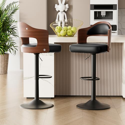 Hawthyhome Barhocker 2er Set Barstuhl Tresenhocker Bistrohocker 360°Drehstuhl Küchenstühle mit offene Rückenlehne und Fußstütze Stuhl mit Armlehnen Lobby Tresen Küche Hausbar Schwarz Nussbaumholz Hawthyhome Barhocker 2er Set Barstuhl Tresenhocker Bistrohocker 360°Drehstuhl Küchenstühle mit offene Rückenlehne und Fußstütze Stuhl mit Armlehnen Lobby Tresen Küche Hausbar Schwarz Nussbaumholz von Hawthyhome