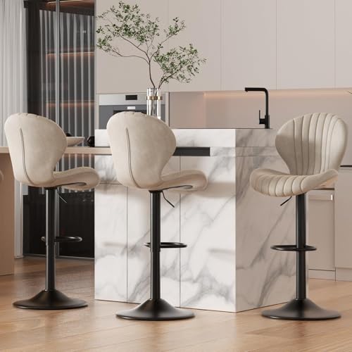 Hawthyhome Barhocker 3er Set |Barhocker Höhenverstellbar mit lehne •Hocker aus Fabric•Küchenstühle mit Fußstütze •Barstühle Drehstühle •360°Drehbar Einfache Montage •Beige Hawthyhome Barhocker 3er Set |Barhocker Höhenverstellbar mit lehne •Hocker aus Fabric•Küchenstühle mit Fußstütze •Barstühle Drehstühle •360°Drehbar Einfache Montage •Beige von Hawthyhome