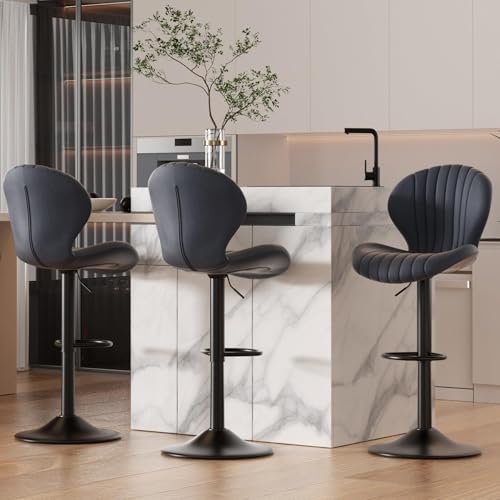 Hawthyhome Barhocker 3er Set |Barhocker Höhenverstellbar mit lehne •Hocker aus Fabric•Küchenstühle mit Fußstütze •Barstühle Drehstühle •360°Drehbar Einfache Montage •Dunkelgrau Hawthyhome Barhocker 3er Set |Barhocker Höhenverstellbar mit lehne •Hocker aus Fabric•Küchenstühle mit Fußstütze •Barstühle Drehstühle •360°Drehbar Einfache Montage •Dunkelgrau von Hawthyhome