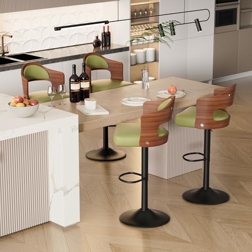Hawthyhome Barhocker 4er Set Barstuhl Tresenhocker Bistrohocker 360°Drehstuhl Küchenstühle mit offene Rückenlehne und Fußstütze Stuhl mit Armlehnen Lobby Tresen Küche Hausbar Grün Nussbaumholz Hawthyhome Barhocker 4er Set Barstuhl Tresenhocker Bistrohocker 360°Drehstuhl Küchenstühle mit offene Rückenlehne und Fußstütze Stuhl mit Armlehnen Lobby Tresen Küche Hausbar Grün Nussbaumholz von Hawthyhome