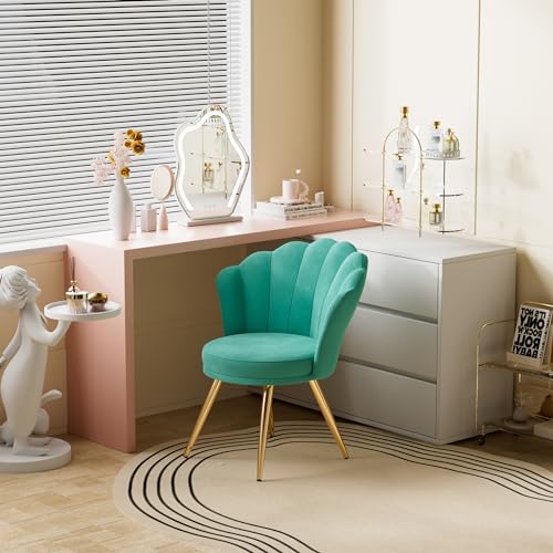 Hawthyhome Samt Esszimmerstuhl 1 Stück, Wohnzimmerstuhl Küchenstuhl Polsterstuhl mit Rückenlehne Armlehne Metallbeine,für Esszimmer Wohnzimmer Küche von Hawthyhome