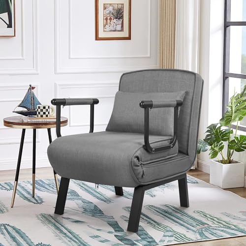 Multi Functional Folding Armchair with Expandable Linen/Fabric Design, Perfect for Home and Office use - Dark Gray Multi Functional Folding Armchair with Expandable Linen/Fabric Design, Perfect for Home and Office use - Dark Gray von Hawthyhome