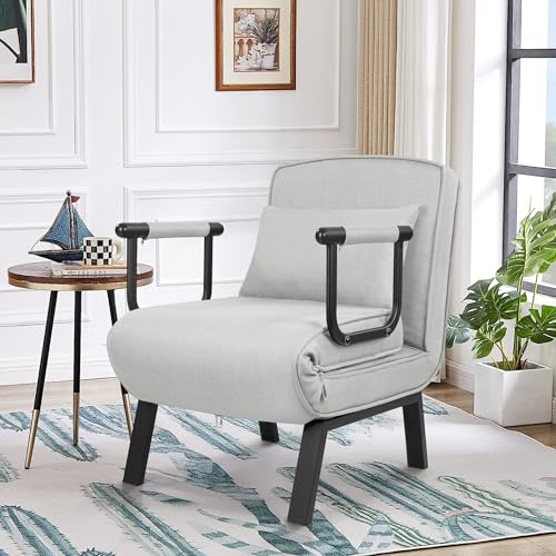 Multi Functional Folding Armchair with Expandable Linen/Fabric Design, Perfect for Home and Office use - Gray Multi Functional Folding Armchair with Expandable Linen/Fabric Design, Perfect for Home and Office use - Gray von Hawthyhome