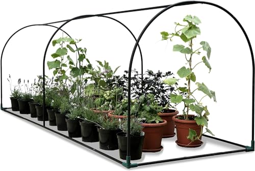 Haxnicks Grower Frame | Einfach zu montierender Stahl-Pflanzen-Gewächshausrahmen | Fügen Sie einfach Insektennetz oder Polyabdeckung hinzu | Erstellen Sie einen kleinen Gewächshaus-Poly-Tunnel-Frühbeet | 3 m x 1 m | FTUN0101 von Haxnicks