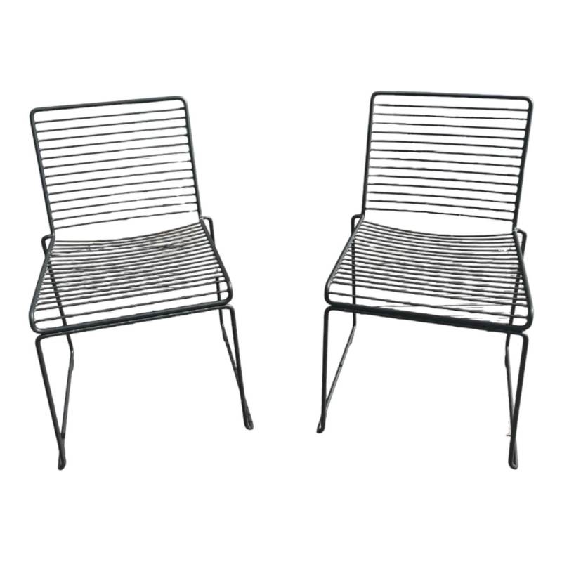 2er Set Outdoorstuhl Hee Dining Metall Schwarz von Hay