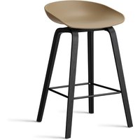 Barhocker About A Stool AAS32 Black Water-based Lacquered Oak clay 2.0 75 cm H von Hay