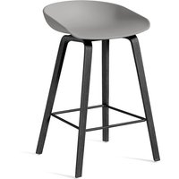 Barhocker About A Stool AAS32 Black Water-based Lacquered Oak concrete grey 2.0 75 cm H von Hay