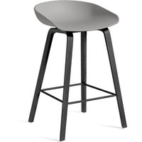 Barhocker About A Stool AAS32 Black Water-based Lacquered Oak concrete grey 2.0 85 cm H von Hay