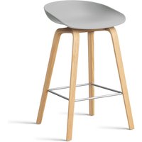 Barhocker About A Stool AAS32 Water-based Lacquered Oak concrete grey 2.0 75 cm H von Hay