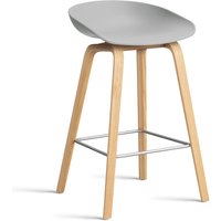 Barhocker About A Stool AAS32 Water-based Lacquered Oak concrete grey 2.0 85 cm H von Hay