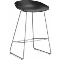 Barhocker About A Stool AAS38 Stainless steel black 2.0 85 cm H von Hay