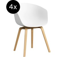 HAY - 4er Set About A Chair AAC 22 White 2 0 Eiche Wasserbasiert Lackiert Standardgleiter von Hay