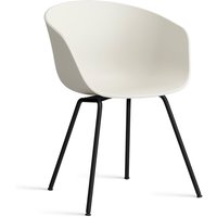 HAY - About A Chair AAC 26, schwarz / melange cream 2.0 (Kunststoffgleiter) von Hay