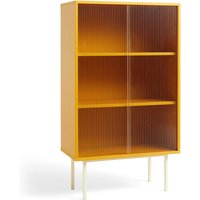 HAY - Colour Cabinet Schrank mit Glastüren, 130 x 75 cm, gelb (freistehend) von Hay