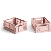 HAY - Colour Crate Korb Mini, 17 x 13 cm, blush, recycled (2er-Set) von Hay