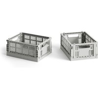 HAY - Colour Crate Korb Mini, 17 x 13 cm, light grey, recycled (2er-Set) von Hay