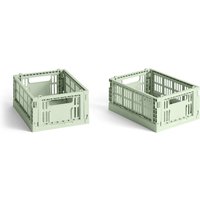 HAY - Colour Crate Korb Mini, 17 x 13 cm, mint, recycled (2er-Set) von Hay