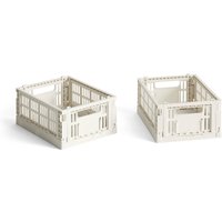 HAY - Colour Crate Korb Mini, 17 x 13 cm, off-white, recycled (2er-Set) von Hay