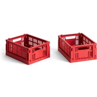 HAY - Colour Crate Korb Mini, 17 x 13 cm, rot, recycled (2er-Set) von Hay